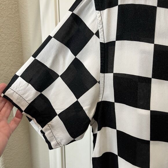 H&M Relaxed Fit Checkered Short Sleeve Button Up Collared Shirt Men's Size XS - Picture 3 of 10